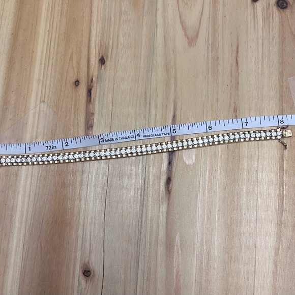 Bronze Italy 14kt gold plating Sterling Silver Bracelet with crystal stones. - Picture 5 of 6